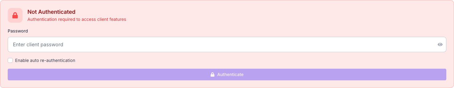 Authentication Panel Login
