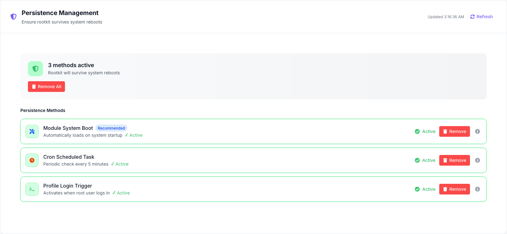 Persistence Panel